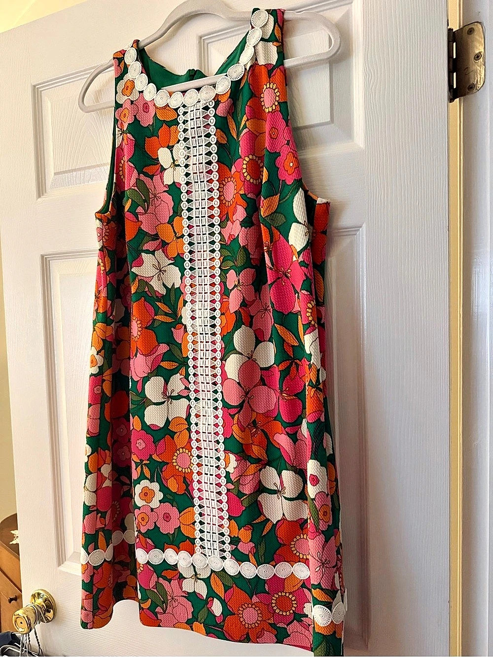 Eliza J Shift Dress Floral Mini in Green & Pink